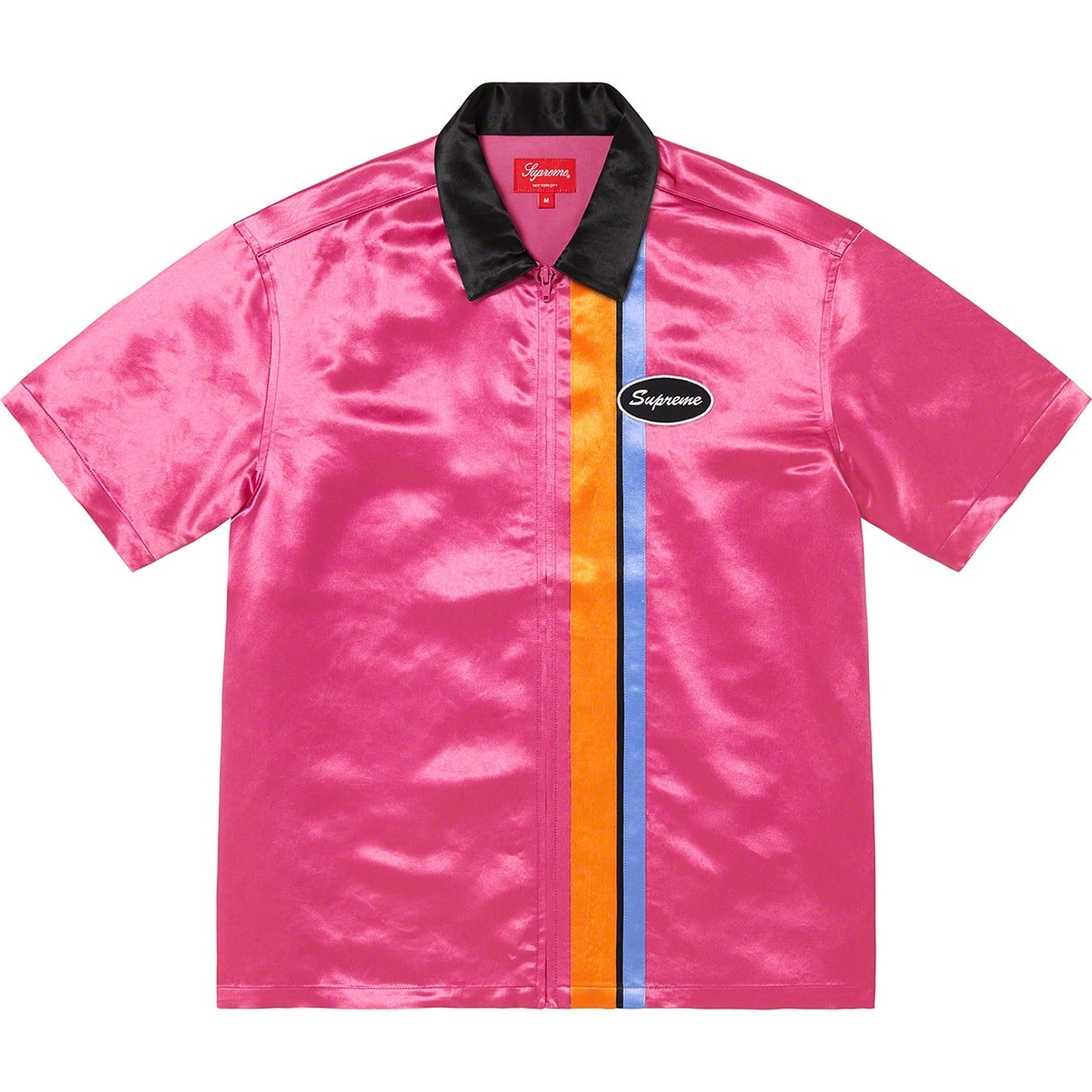 Satin Zip Up S/S Work Shirt view 7
